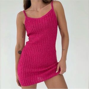 Rumored Palm Beach Mini Dress in Fuchsia Sequin Size Small